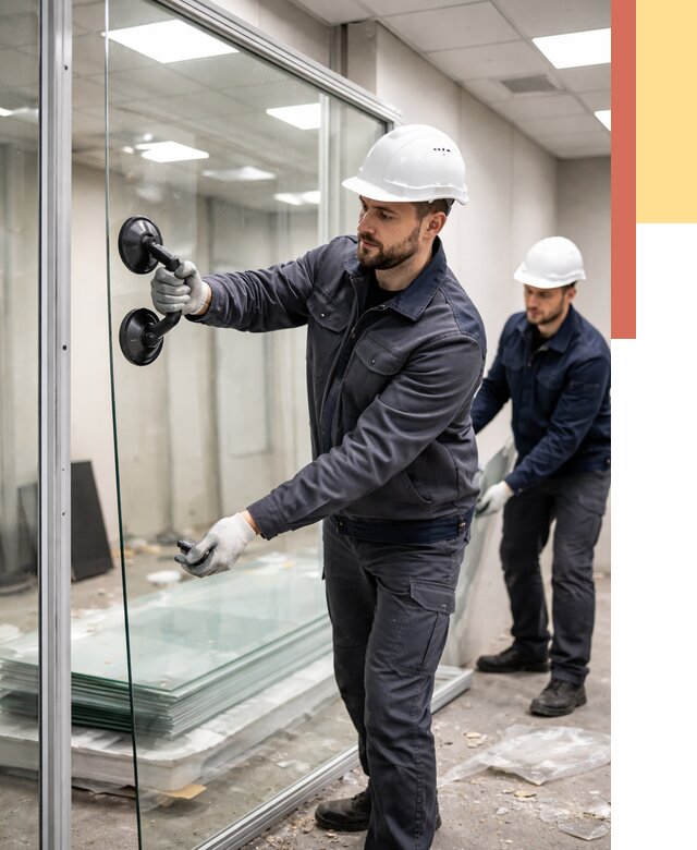 Демонтаж стеклянных перегородок в Анжеро-Судженске от 3282 руб. — быстро и недорого | ОТДЕЛОЧНИК-Нжр