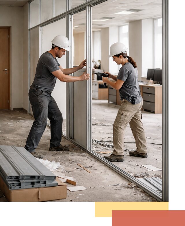 Демонтаж алюминиевых перегородок в Анжеро-Судженске быстро и аккуратно