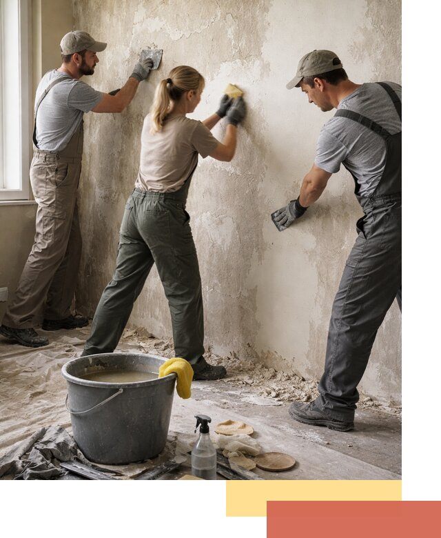 Очистка стен от клея и грунтовки в Анжеро-Судженске качественно и быстро