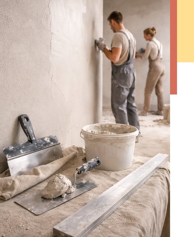 Штукатурка стен гипсовая в Анжеро-Судженске от 4616 руб/м2 — быстро и недорого | ОТДЕЛОЧНИК-Нжр