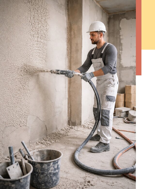 Машинная штукатурка стен в Анжеро-Судженске под ключ от 6667 руб./м2 | ОТДЕЛОЧНИК-Нжр