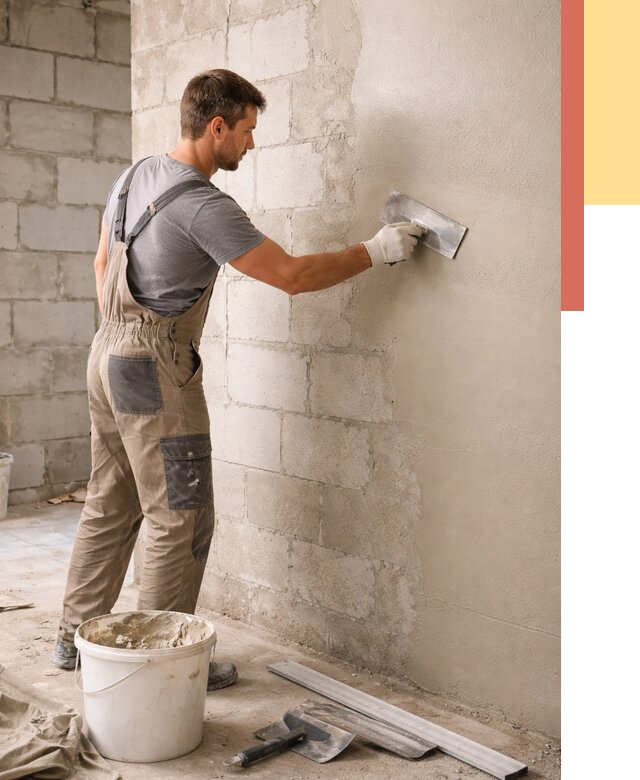 Штукатурка стен из газобетона в Анжеро-Судженске от 2154 руб./м2 — быстро и недорого | ОТДЕЛОЧНИК-Нжр