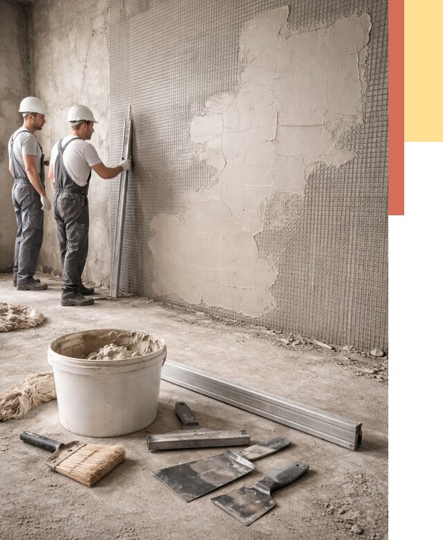 Штукатурка стен по сетке в Анжеро-Судженске от 5641 руб./м2 — быстро и недорого | ОТДЕЛОЧНИК-Нжр