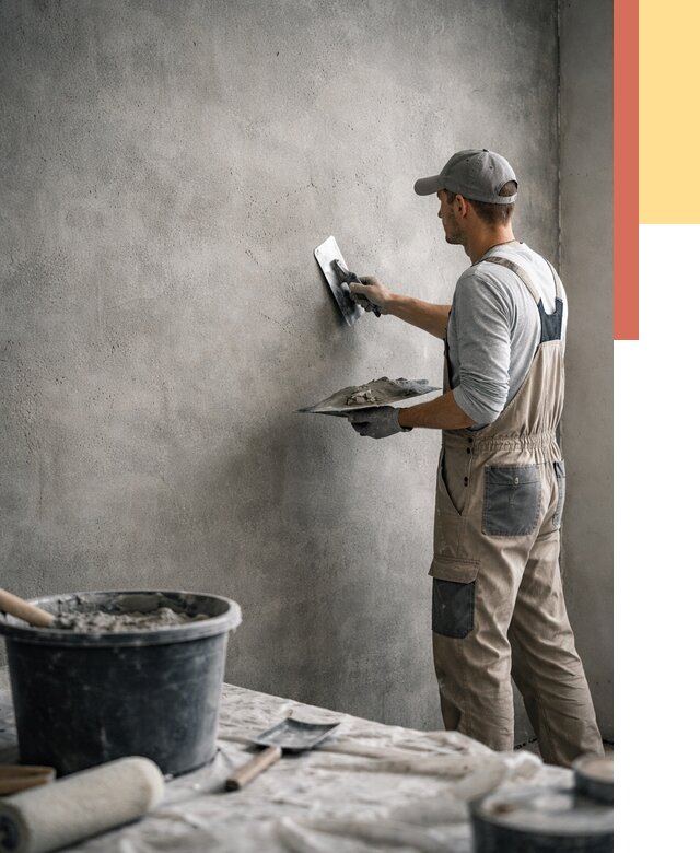 Декоративная штукатурка под бетон в Анжеро-Судженске от 2564 руб./м² — нанесение под ключ | ОТДЕЛОЧНИК-Нжр