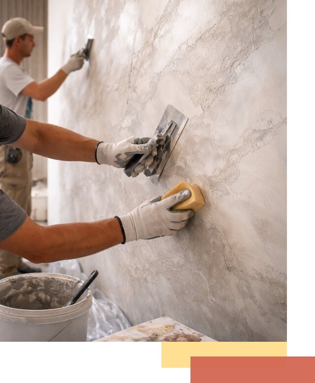 Декоративная штукатурка под мрамор в Анжеро-Судженске для стен и потолков