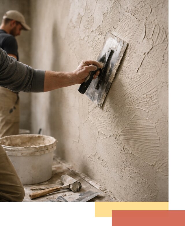 Фактурная штукатурка стен в Анжеро-Судженске — монтаж, отделка, реставрация