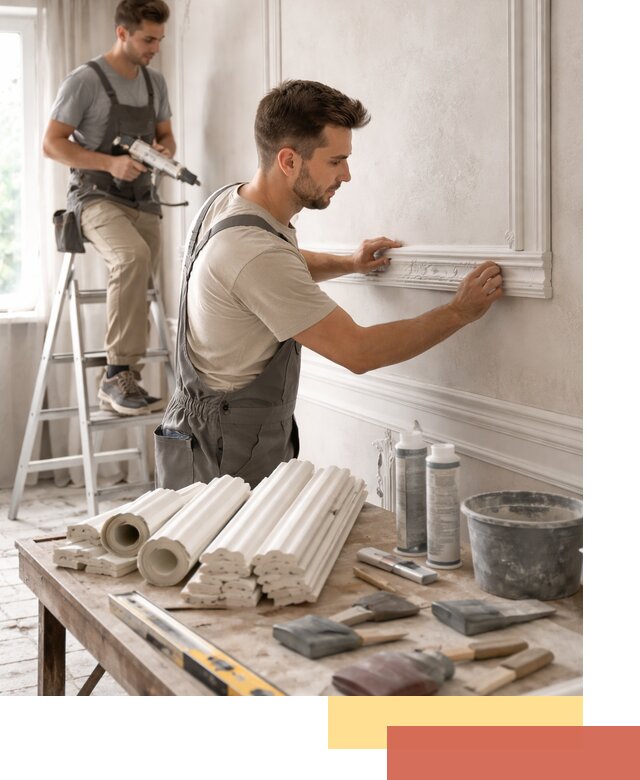 Монтаж лепнины на стены в Анжеро-Судженске профессионально и качественно