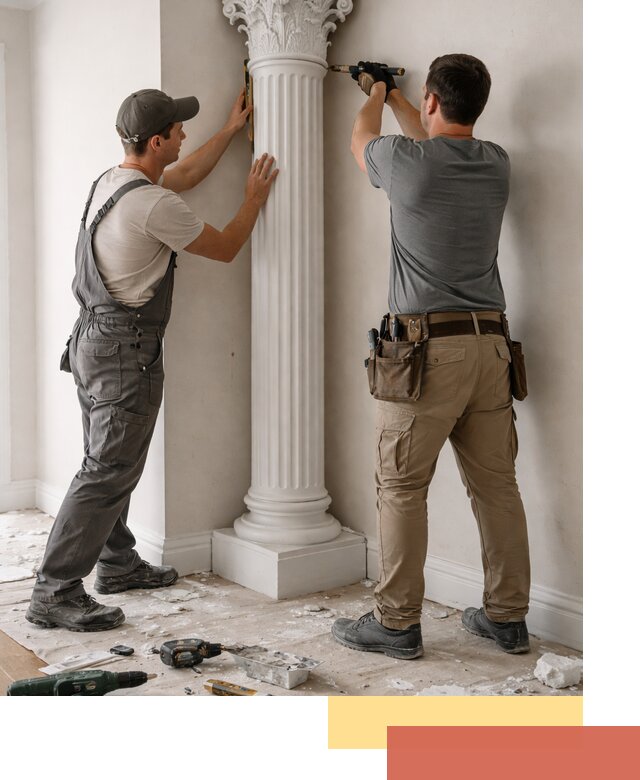 Установка декоративных колонн в Анжеро-Судженске под ключ