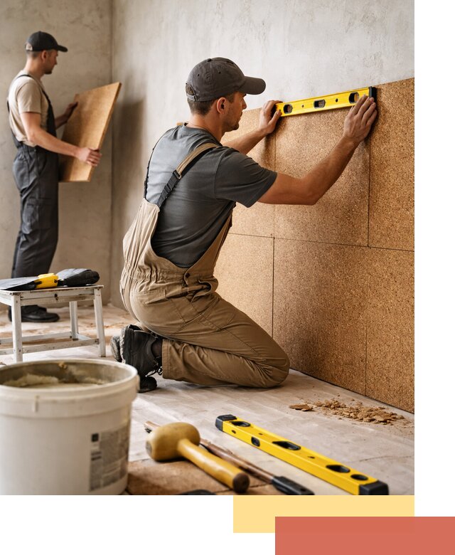 Монтаж пробковых панелей на стены в Анжеро-Судженске быстро и качественно