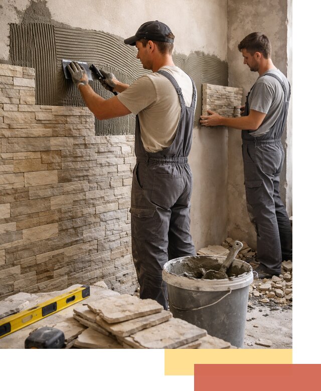 Монтаж искусственного камня в Анжеро-Судженске — облицовка стен и фасадов