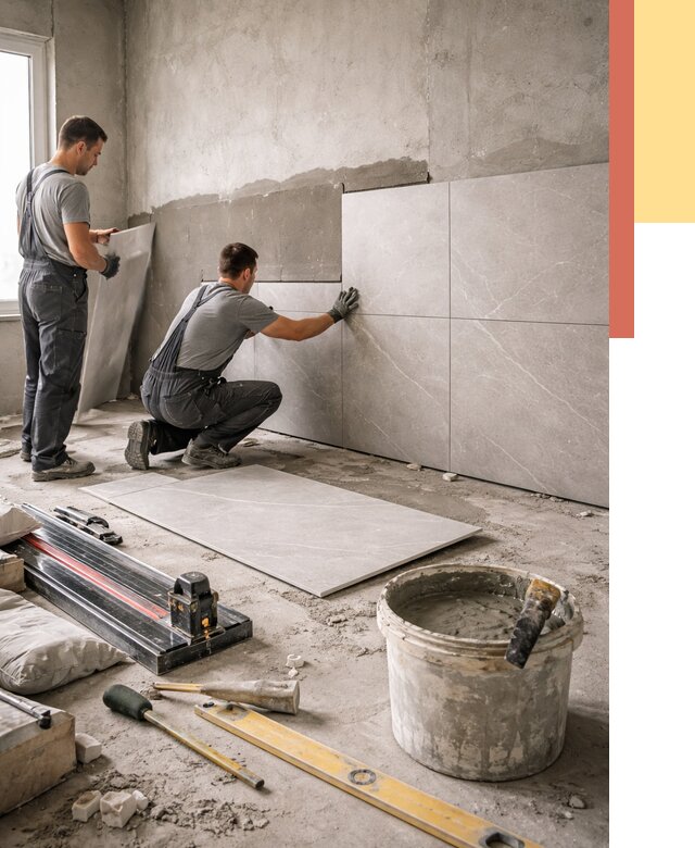 Облицовка стен керамогранитом в Анжеро-Судженске от 4308 руб./м² — услуги под ключ | ОТДЕЛОЧНИК-Нжр