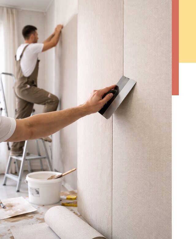 Поклейка текстильных обоев в Анжеро-Судженске от 4616 руб. под ключ | ОТДЕЛОЧНИК-Нжр