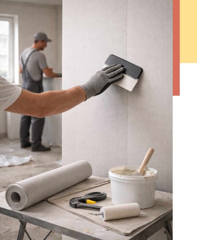 Поклейка обоев под покраску в Анжеро-Судженске от 3590 руб. за м2 | ОТДЕЛОЧНИК-Нжр