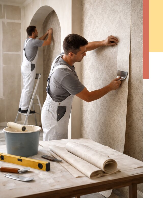 Поклейка обоев на сложные стены в Анжеро-Судженске от 2872 руб. под ключ | ОТДЕЛОЧНИК-Нжр