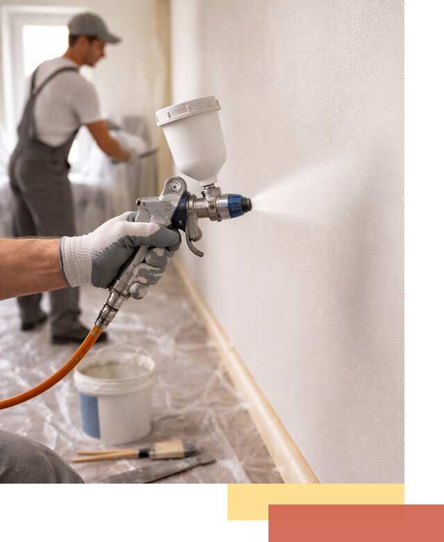 Покраска стен краскопультом в Анжеро-Судженске быстро и качественно