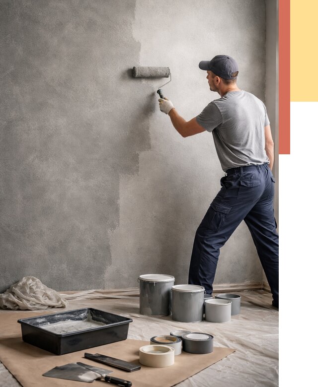 Покраска стен под бетон в Анжеро-Судженске от 667 руб. за м2 — быстро и недорого | ОТДЕЛОЧНИК-Нжр