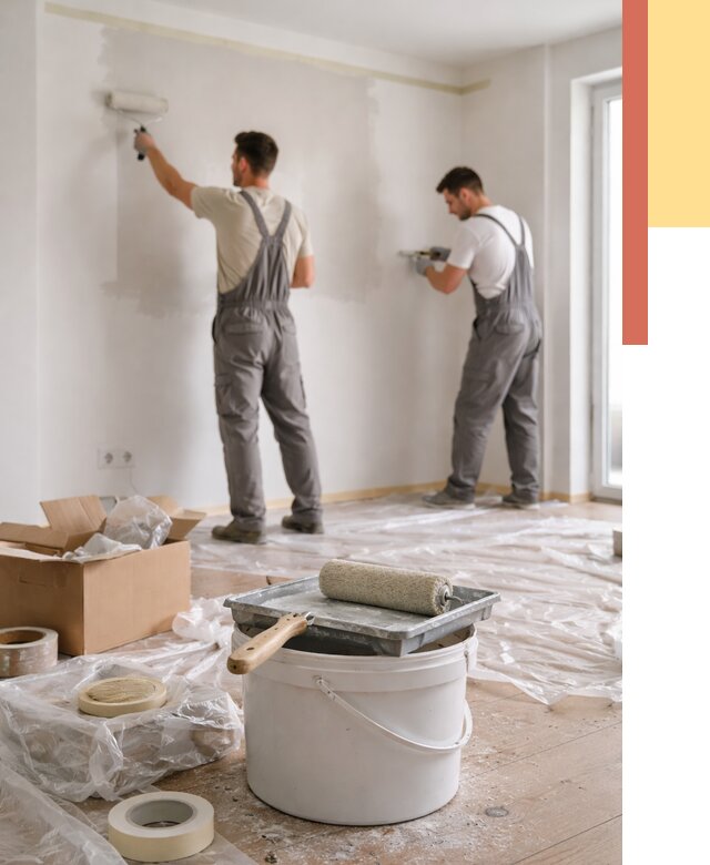 Покраска стен в квартире в Анжеро-Судженске от 2564 руб/м2 — быстро и недорого | ОТДЕЛОЧНИК-Нжр