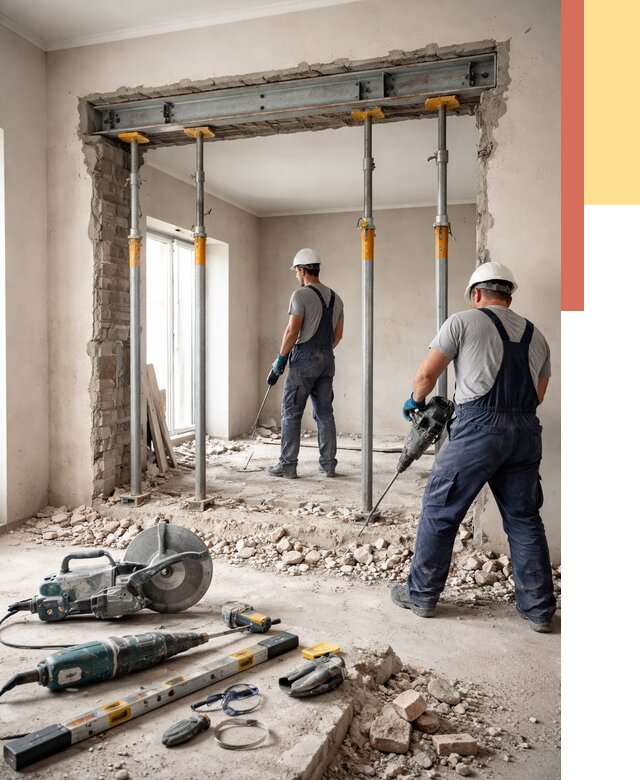 Прорезка проема в стене в Анжеро-Судженске от 4616 руб. — быстро и недорого | ОТДЕЛОЧНИК-Нжр