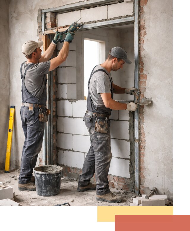 Закладка дверного проема под ключ в Анжеро-Судженске: демонтаж, монтаж, отделка