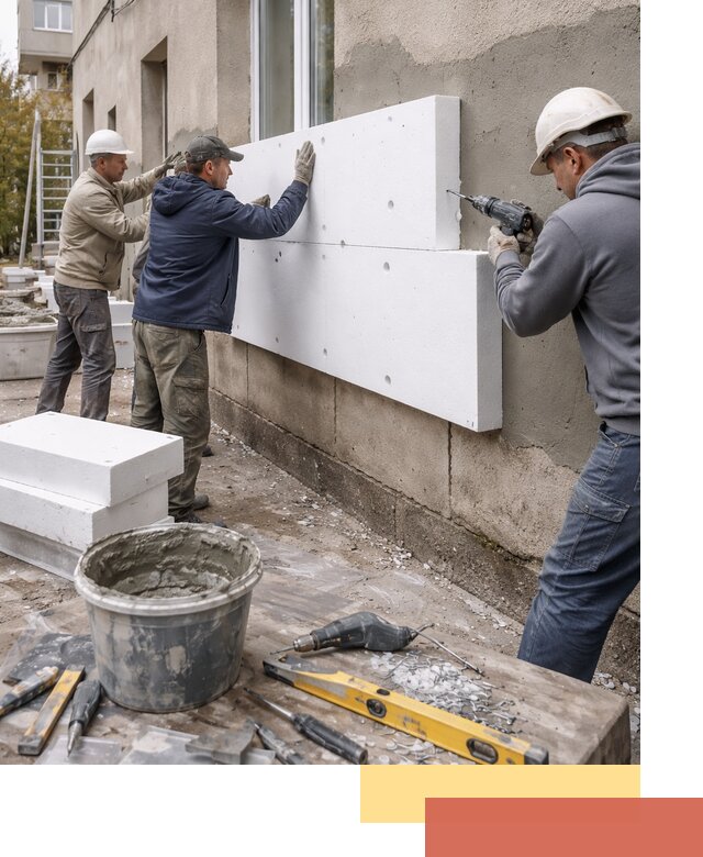 Утепление наружных стен пенопластом в Анжеро-Судженске