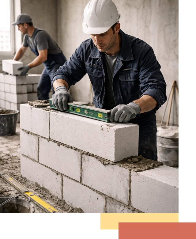 Кладка перегородок из пеноблока под ключ в Анжеро-Судженске