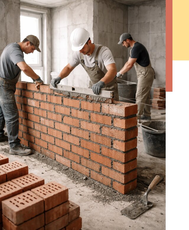 Кладка перегородок из кирпича в Анжеро-Судженске от 3590 руб. за м² | ОТДЕЛОЧНИК-Нжр