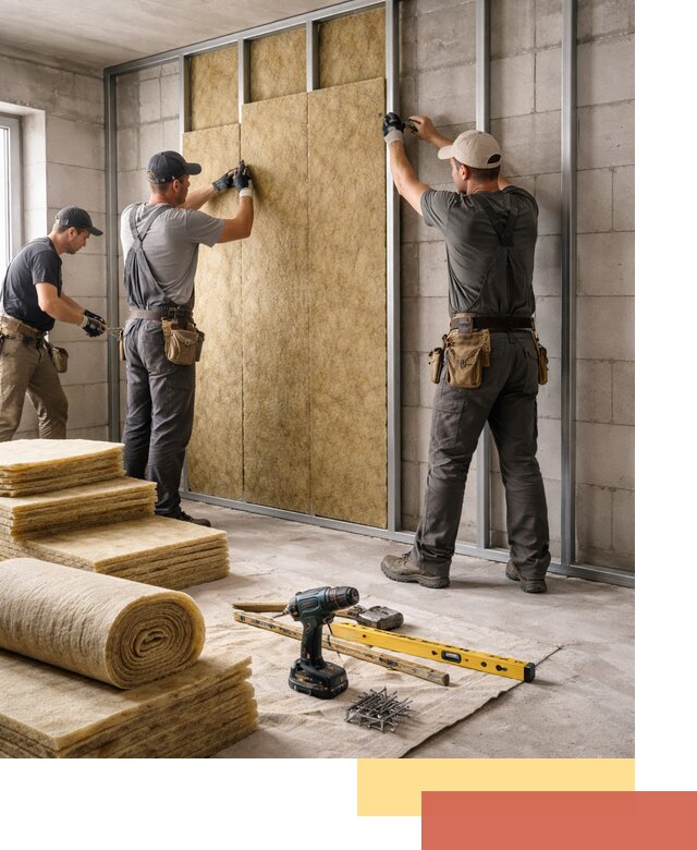 Шумоизоляция перегородок из блоков в Анжеро-Судженске — монтаж и защита шумоизоляцией