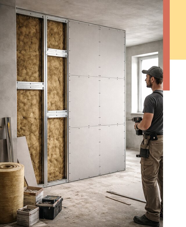 Усиленная перегородка под навеску в Анжеро-Судженске от 13129 руб. — монтаж под ключ | ОТДЕЛОЧНИК-Нжр