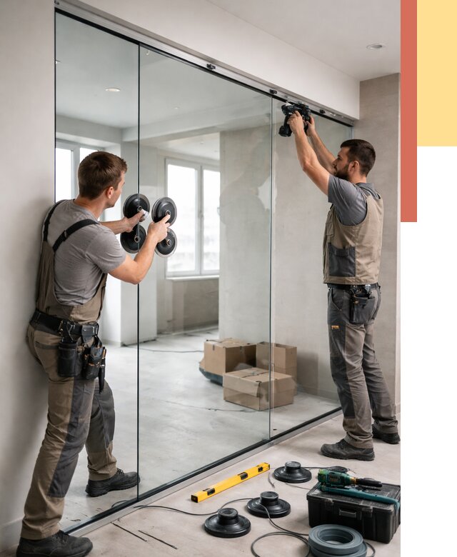 Монтаж стеклянных перегородок в Анжеро-Судженске от 6667 руб. | ОТДЕЛОЧНИК-Нжр