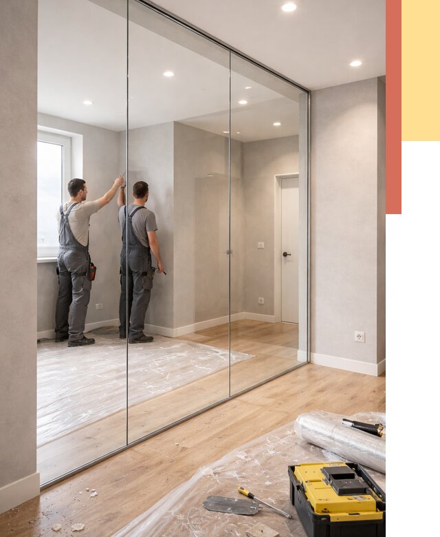 Безрамные стеклянные перегородки в Анжеро-Судженске — монтаж от 9744 руб. | ОТДЕЛОЧНИК-Нжр