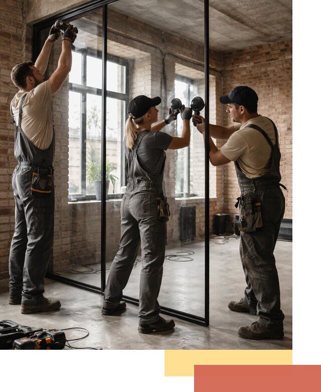 Стеклянные перегородки лофт — изготовление и монтаж в Анжеро-Судженске