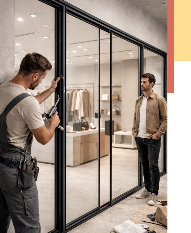 Стеклянные перегородки для магазинов в Анжеро-Судженске от 8411 руб. под ключ | ОТДЕЛОЧНИК-Нжр