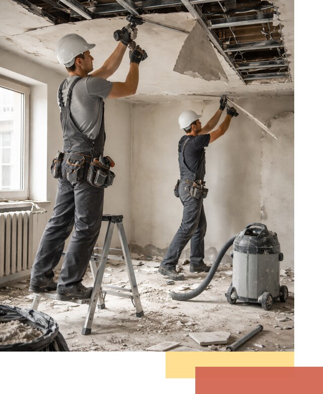 Демонтаж гипсокартонного потолка в Анжеро-Судженске быстро и аккуратно