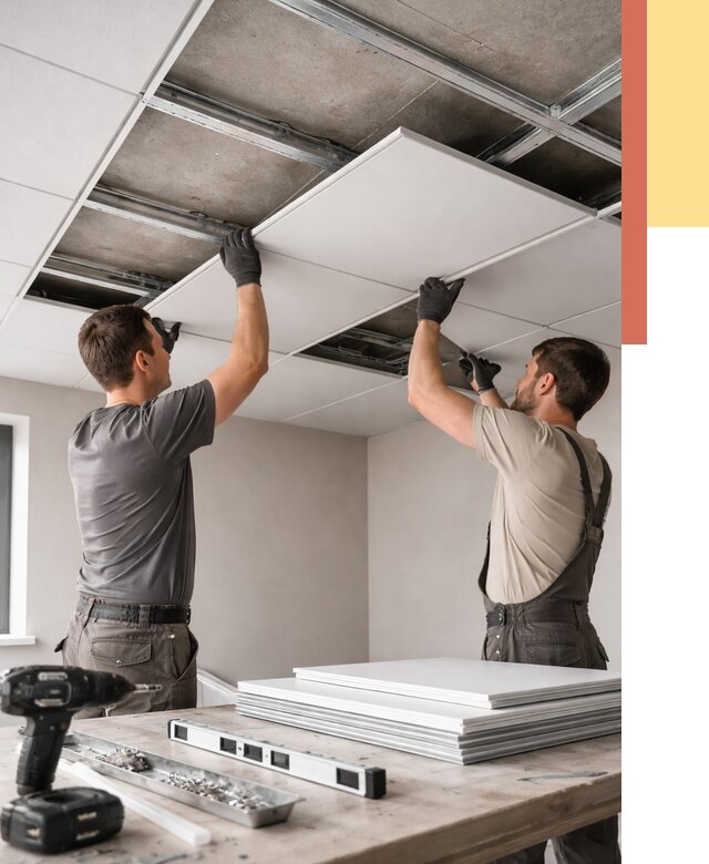 Монтаж кассетного потолка в Анжеро-Судженске от 4616 руб/м2 — установка и сборка | ОТДЕЛОЧНИК-Нжр