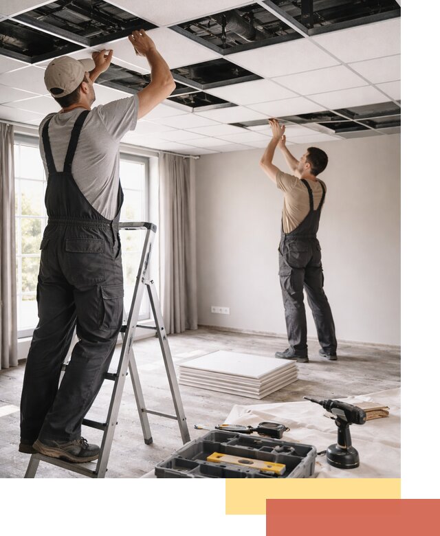 Замена плит подвесного потолка в Анжеро-Судженске быстро и качественно