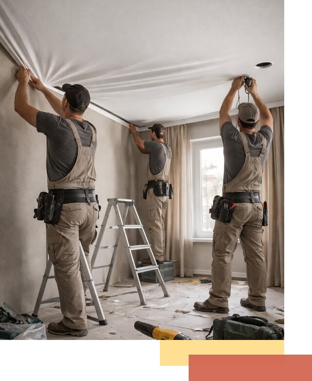 Монтаж матового натяжного потолка в Анжеро-Судженске качественно и быстро