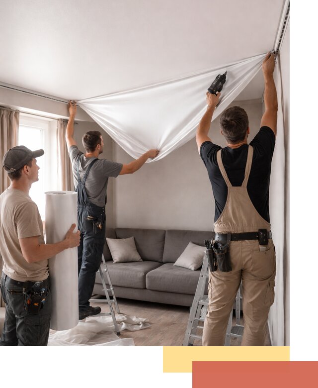 Монтаж сатинового натяжного потолка в Анжеро-Судженске качественно и быстро