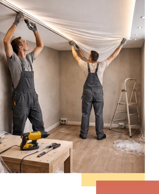 Монтаж натяжного потолка с подсветкой в Анжеро-Судженске цена и сроки