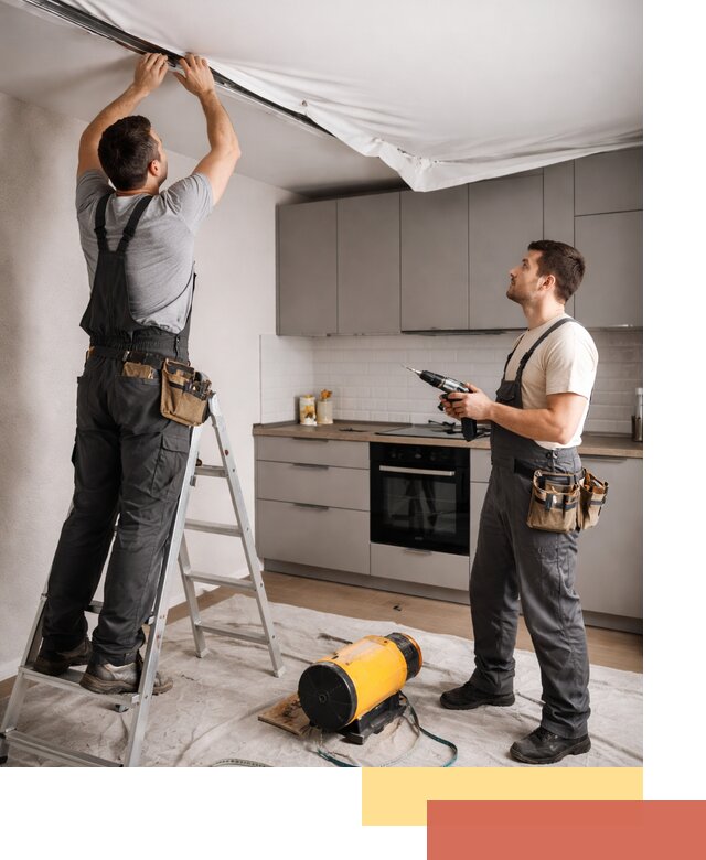 Монтаж натяжного потолка на кухне в Анжеро-Судженске