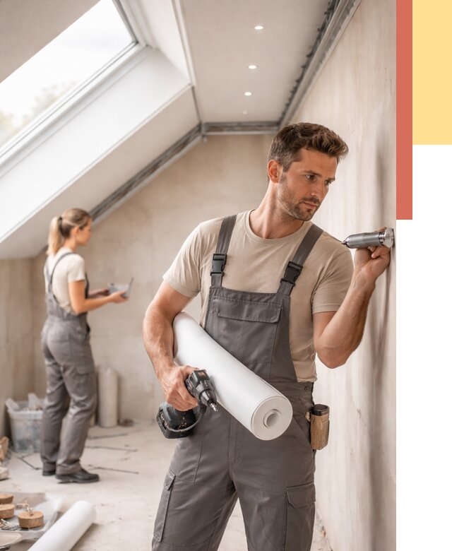 Монтаж натяжного потолка на мансарде в Анжеро-Судженске от 3590 руб. | ОТДЕЛОЧНИК-Нжр