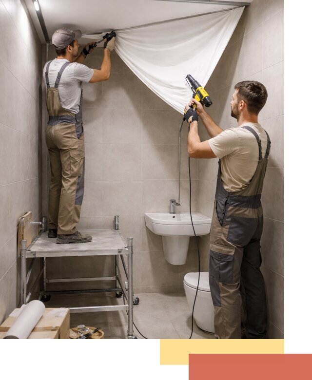 Монтаж натяжного потолка в санузле в Анжеро-Судженске