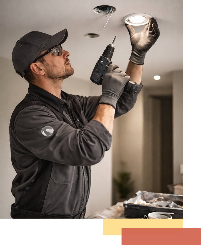 Установка точечных светильников в натяжной потолок в Анжеро-Судженске