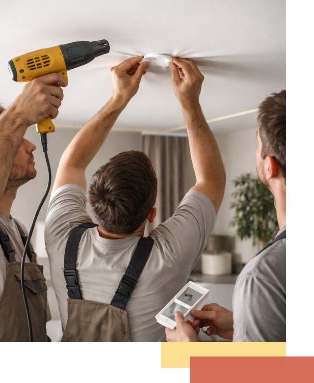 Ремонт прокола полотна натяжного потолка в Анжеро-Судженске