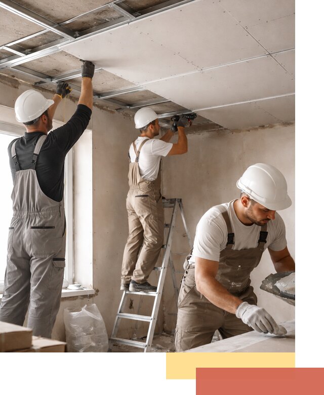 Одноуровневый потолок из гипсокартона в Анжеро-Судженске — монтаж и отделка