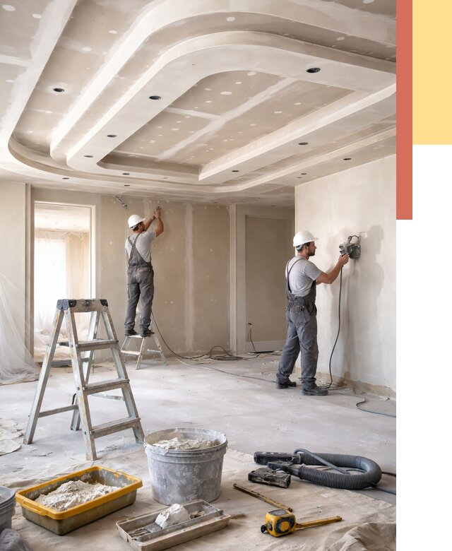 Многоуровневый потолок из гипсокартона в Анжеро-Судженске от 769 руб. под ключ | ОТДЕЛОЧНИК-Нжр