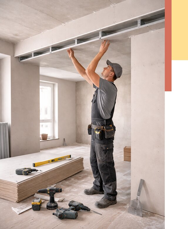 Потолок из гипсокартона с нишей в Анжеро-Судженске от 1282 руб. под ключ | ОТДЕЛОЧНИК-Нжр