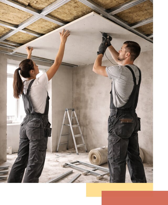 Звукоизоляция потолка из ГКЛ в Анжеро-Судженске профессионально и надежно