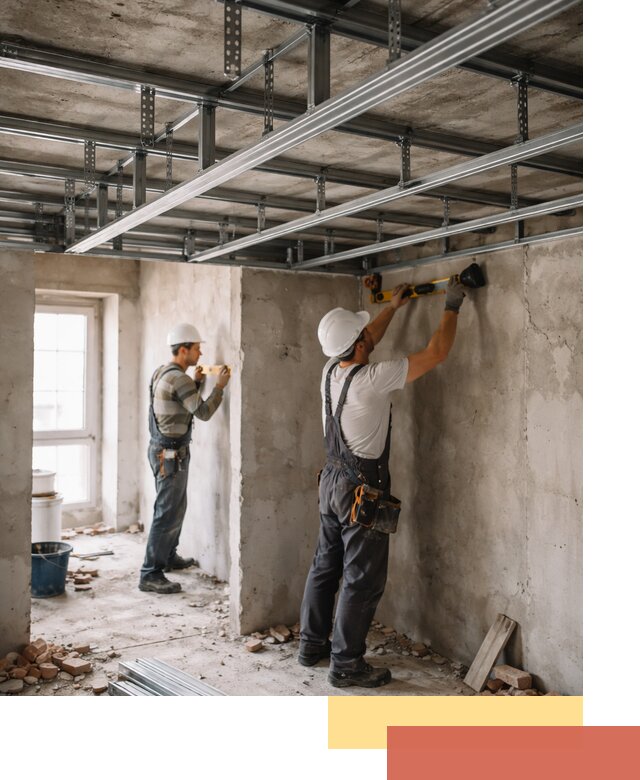 Монтаж каркаса потолка из профильного профиля в Анжеро-Судженске