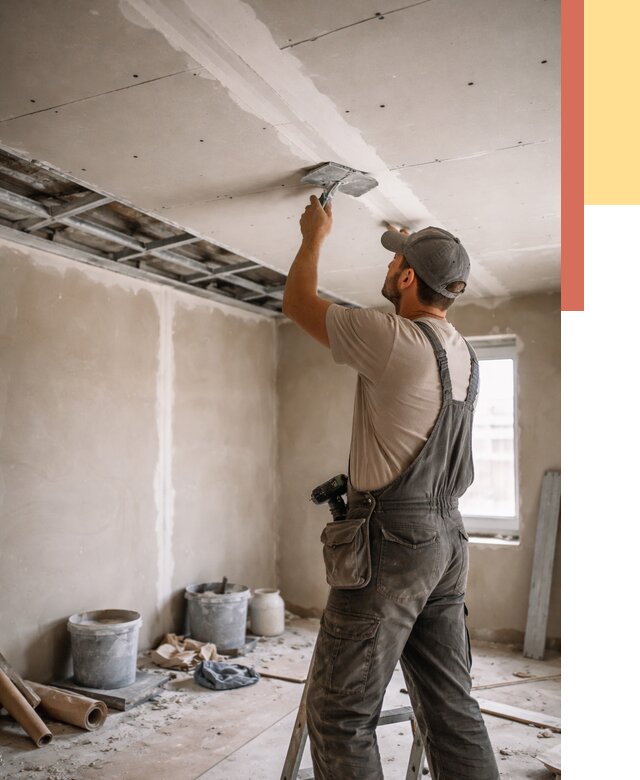 Ремонт потолка из гипсокартона в Анжеро-Судженске от 667 руб./м² — быстро и недорого | ОТДЕЛОЧНИК-Нжр