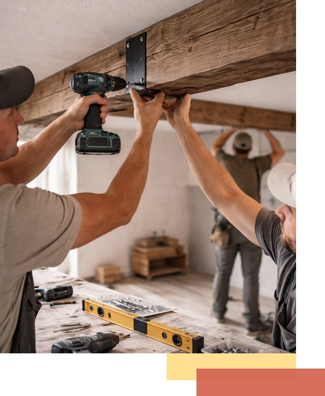 Монтаж декоративных потолочных балок в Анжеро-Судженске